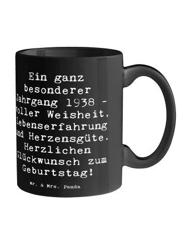 Mr. & Mrs. Panda Becher Spruch 1938 Geburtstag mit Spruch in Schwarz
