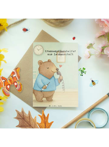 Mr. & Mrs. Panda Glückwunschkarte Krankenpflegehelfer Leidenscha... in Weiß