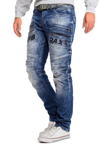 Cipo & Baxx Herren Regular Fit Jeans Stonewashed in Blue
