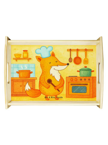 Mr. & Mrs. Panda Tablett aus Holz Fuchs Koch Design ohne Spruch in Weiß