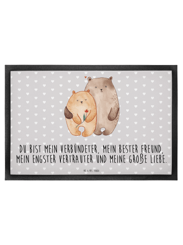 Mr. & Mrs. Panda Schmutzfangmatte Bären Liebe mit Spruch in Grau Pastell
