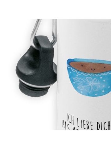 Mr. & Mrs. Panda Kindertrinkflasche Kaffee Tasse mit Spruch in Weiß