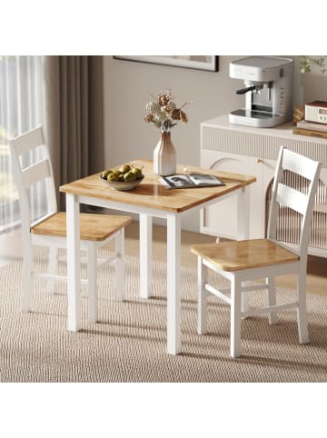 HOMCOM Esstisch-69L x 69B x 75H cm-Eiche