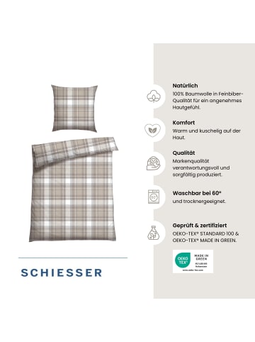 Schiesser Feinbiber-Bettwäsche-Set Metor in Taupe