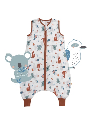 Schlummersack Musselin Schlafsack mit Füßen, 0.5 TOG in Braun