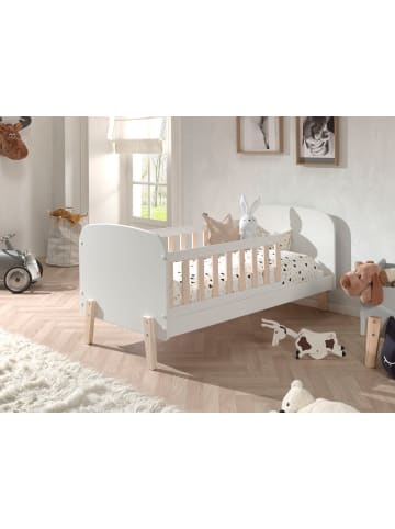 58 aufm Kessel BABYBETT Karilynn 147x68x77 aus MDF+Massivholz in Weiß
