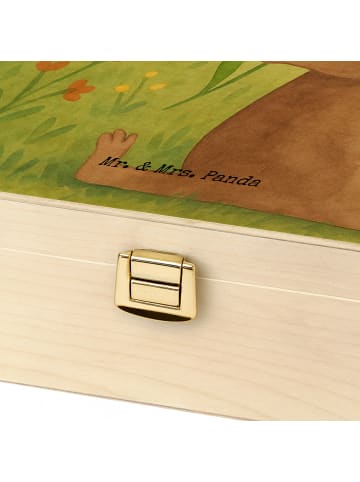 Mr. & Mrs. Panda Holz Teebox Hund Blume Design ohne Spruch in Weiß