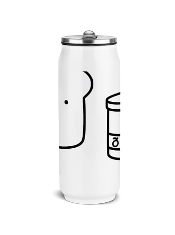 Mr. & Mrs. Panda Sport Trinkflasche Toast Marmelade ohne Spruch in Weiß
