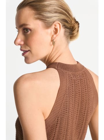 Rich & Royal SET Top mit Ajourmuster in Coconut Bark