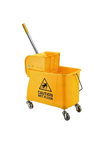 relaxdays Reinigungswagen in Gelb - (B)44 x (H)66 x (T)28 cm