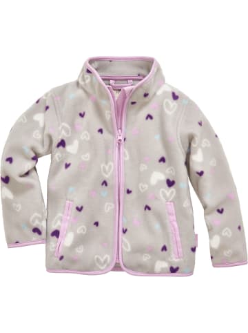 Playshoes Fleece-Jacke Herzchen in grau