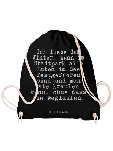 Mr. & Mrs. Panda Jutebeutel Ich liebe den Winter,... mit Spruch in Schwarz