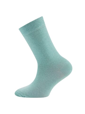 ewers 2er-Set Socken 2er-Set GOTS Elefanten/Uni in aqua-sky