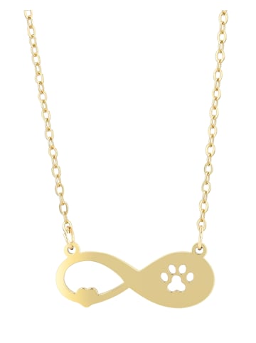 Adeliás Damen Halskette – Ankerkette Unendlichkeitszeichen aus Edelstahl 43+5 in gold