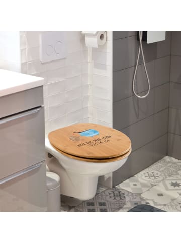 Mr. & Mrs. Panda WC-Deckel Holz Kaffee Bohne mit Spruch in Braun
