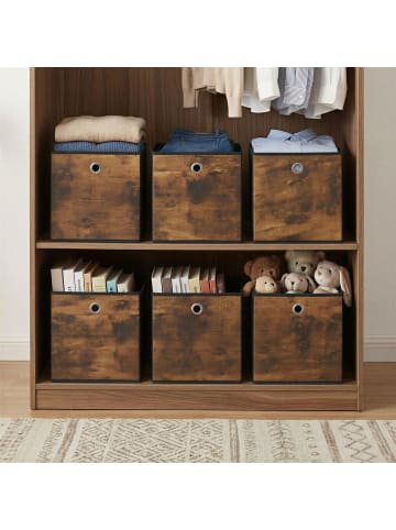 SONGMICS 6er-Set: Aufbewahrungsbox Tina in Schwarz - (B)26 x (H)28 x (T)26 cm