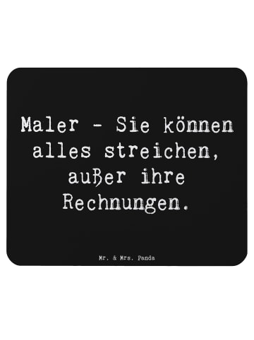Mr. & Mrs. Panda Mousepad Spruch Maler Rechnung mit Spruch in Schwarz