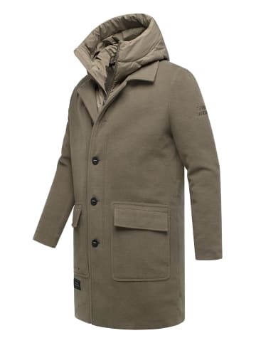 STONE HARBOUR Wollmantel Thiagoo XX in Stone Brown