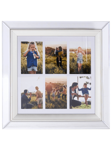 Beliani Fotorahmen MAKENI in Silber/Beige/Messing - (W) 50 x (H) 50 x (L) 2 cm