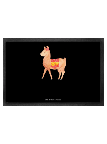 Mr. & Mrs. Panda Gummimatte Alpaka Stolz mit Spruch in Schwarz