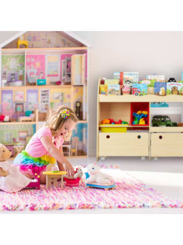 relaxdays Kinderregal in Holzfarben - (B)108 x (H)88 x (T)29 cm