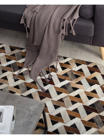 Beliani Kurzflor TUGLU in Braun/Grau - (W) 140 x (H) 1.2 x (L) 200 cm