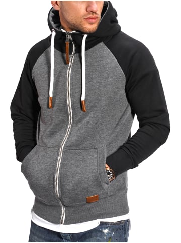 behype Sweatjacke RAGLAN in dunkelgrau