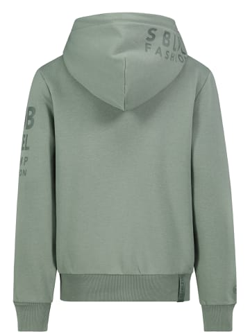 Sublevel Kapuzenpullover mit Kängurutasche und Logo-Print in Grün-2