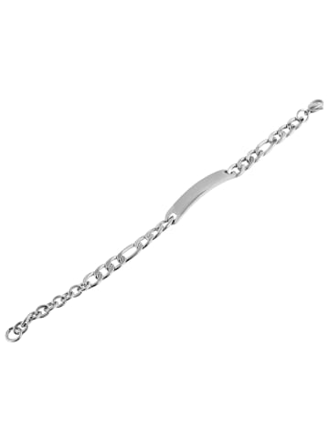 Adeliás Unisex Armband – Panzerarmband aus Edelstahl 16 cm in silber