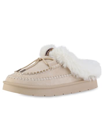 VAN HILL Pantoffeln Olivia in Beige