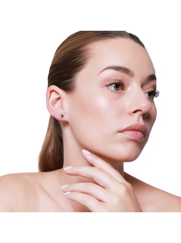 Steel_Art Ohrstecker in Herz Form Solv silberfarben poliert in silberfarben poliert