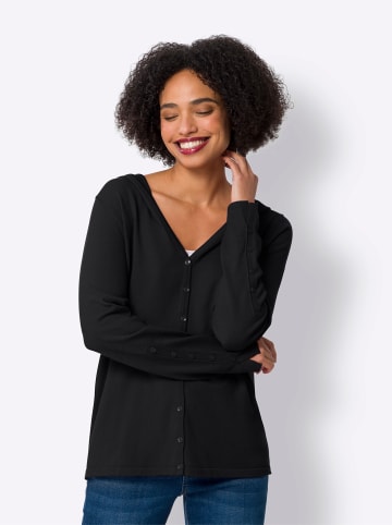 Heine Kapuzenstrickjacke in schwarz