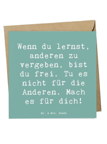 Mr. & Mrs. Panda Deluxe Karte Spruch Vergebung Freiheit mit Spruch in Meeresbrise