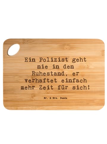 Mr. & Mrs. Panda Frühstücksbrettchen Spruch Polizist Ruhestand m... in Braun