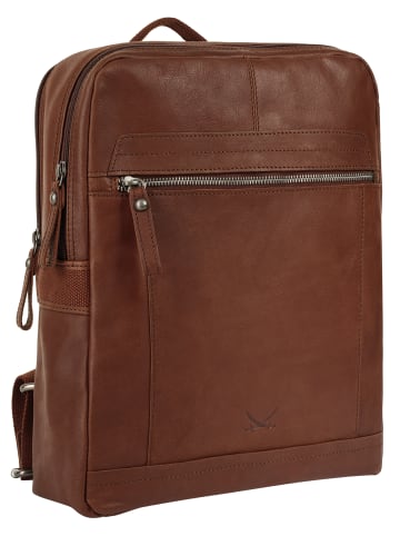 Sansibar Rucksack echt Leder in cognac
