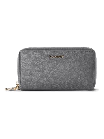 Lazarotti Bologna Leather XL Double Zip-Around Geldbörse RFID Leder 20 cm grey