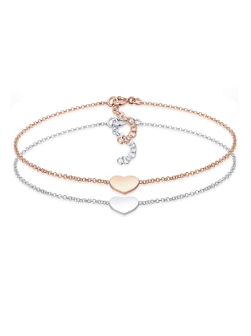 Elli Armband 925 Rosegold Herz in Silber