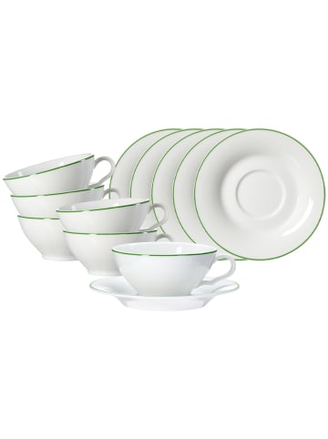 Ritzenhoff & Breker 6er Set Teetassen mit Untertassen Ostfriese 100 ml in Grün