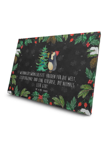 Mr. & Mrs. Panda Adventskalender Pinguin Weihnachtsbaum mit Spruch in Kreidetafel