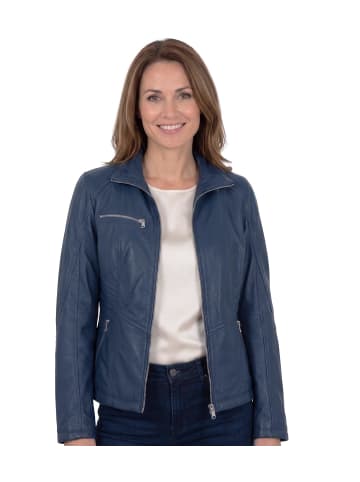 JILANI Lederjacke Lammnappa in Navy