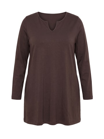 Ulla Popken Longshirt in mahagoni