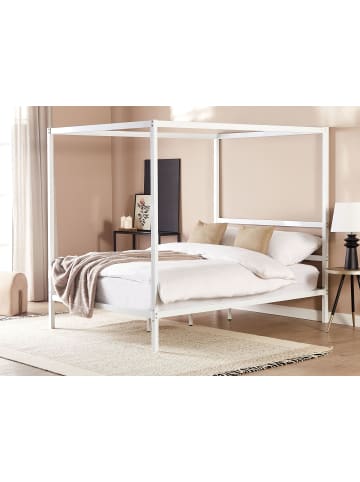 Beliani Himmelbett LESTARDS in Weiß - (W) 148 x (H) 189 x (L) 209 cm