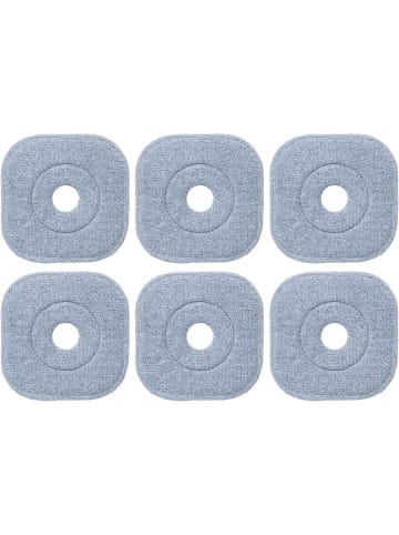 COSTWAY 6-teiliges Ersatz-Moppkopf-Set in Grau