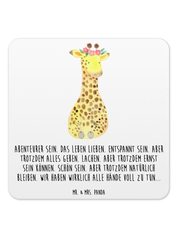 Mr. & Mrs. Panda Bierdeckel Giraffe Blumenkranz mit Spruch in Weiß