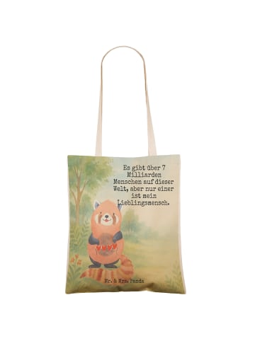 Mr. & Mrs. Panda shopping bag Roter Panda Design mit Spruch in Weiß