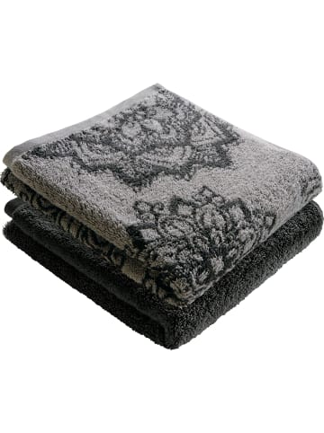 Erwin Müller Frottier, Jacquard Duschtuch 2er-Pack Bühl in anthrazit