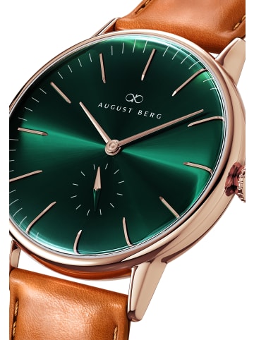 August Berg Armbanduhr Serenity Greenhill N°40 in rosegold dark_green