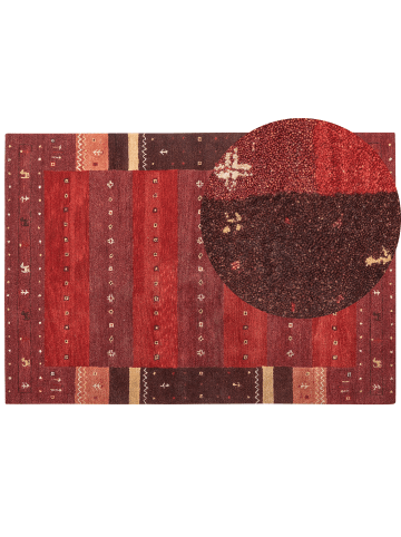 Beliani Kurzflor SINANLI in Rot/Orange/Gelb - (W) 160 x (H) 1.6 x (L) 230 cm