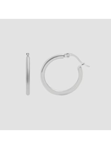 Adeliás Damen Ohrringe – Klappcreole aus Edelstahl in silber