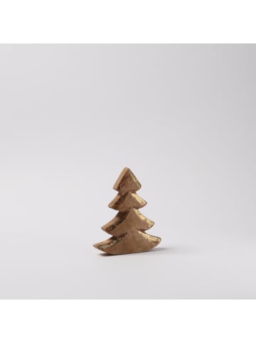 MARELIDA Holztannenbaum Deko Weihnachtsbaum aus Mangoholz H: 14,5cm in braun